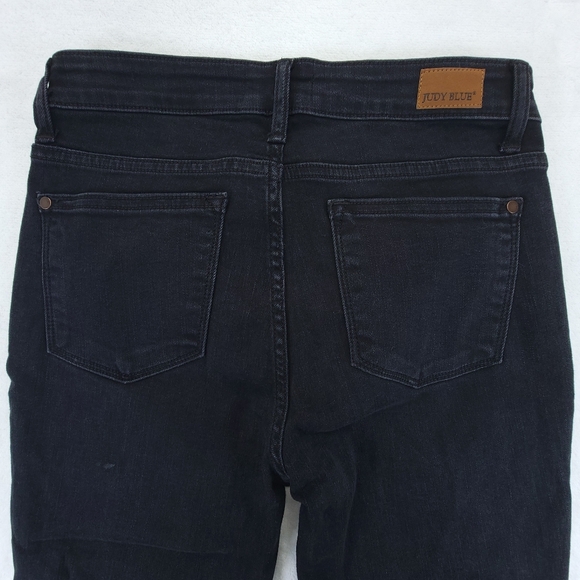 Judy Blue Womens Skinny Fit Distressed Black Leopard Print Jeans 5/27 JB82168BK - Picture 4 of 13